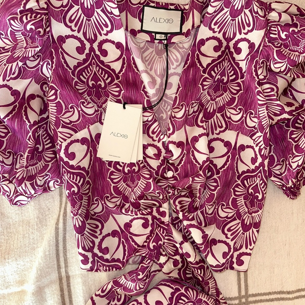 Alexis Violet and Cream Floral Top